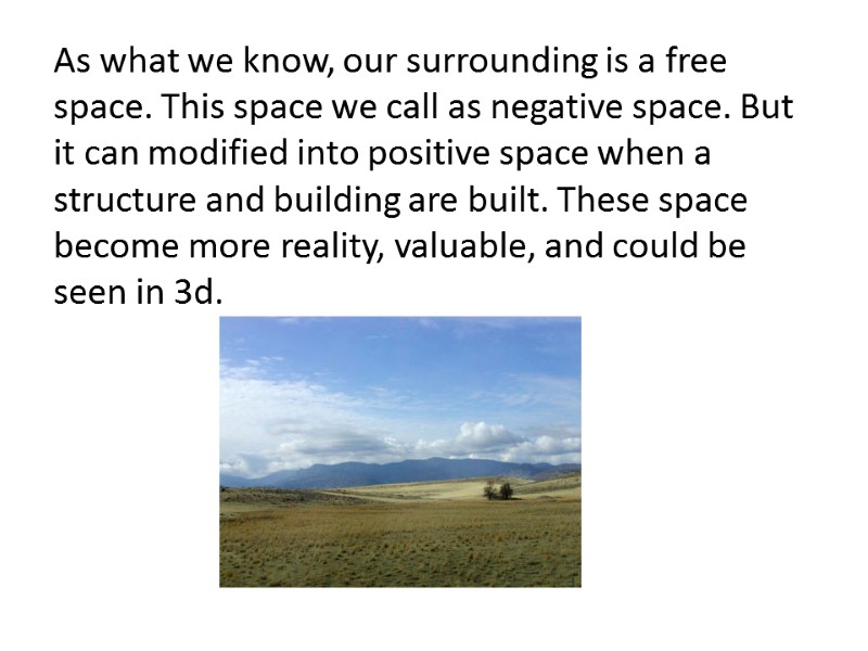 As what we know, our surrounding is a free space. This space we call